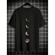 thumbnail image 3 of Camiseta informal de cuello redondo para hombre, 100 % algodón, corte regular, manga corta, con estampado de luna creciente, ideal para uso diario y fin de semana, ideal para practicar deporte., 3 of 6