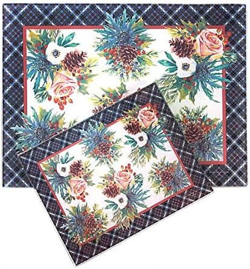 Mackenzie Childs, Highbanks Holiday Christmas Small Tempered Glass Cutting / Cheese Board, 10" x 8"
