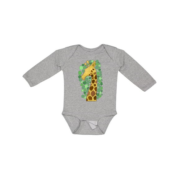 Inktastic Giraffe silhouette Boys or Girls Long Sleeve Baby Bodysuit