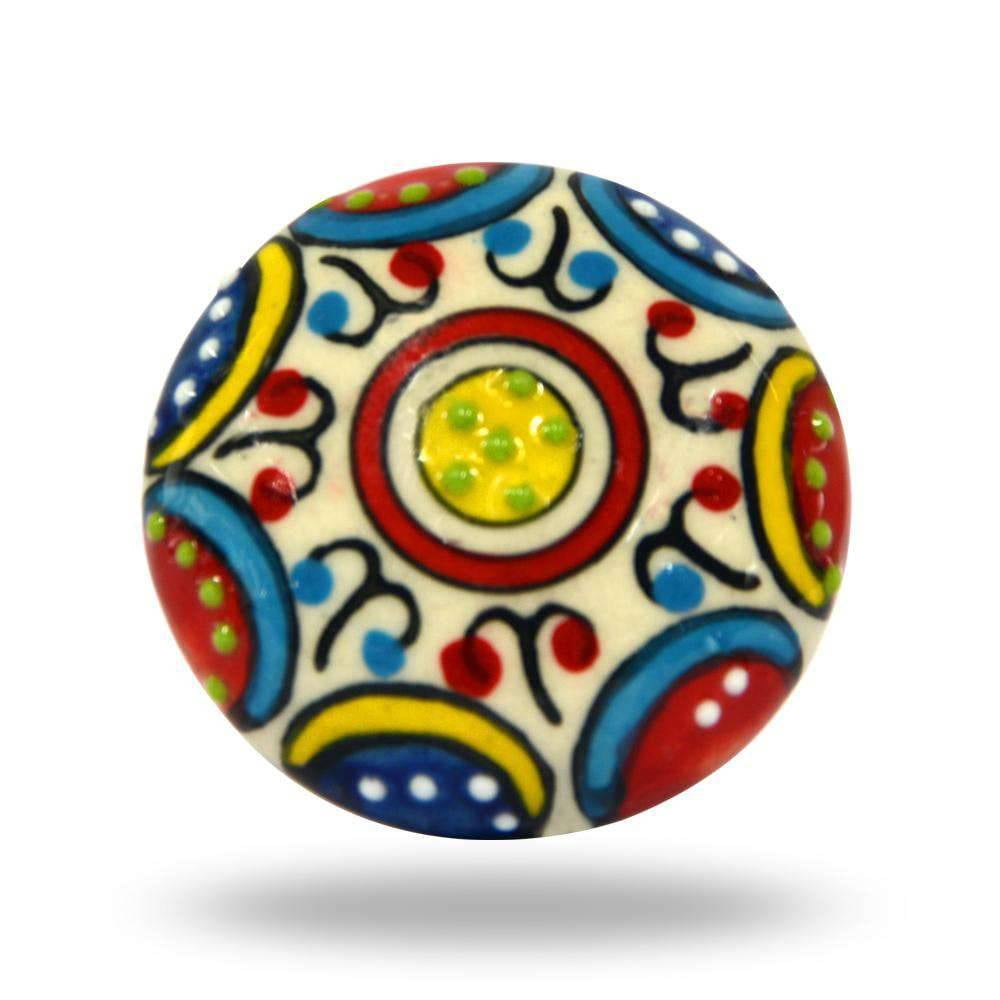 Set of Six Ceramic Canterbury Cabinet Knobs by Trinca-Ferro