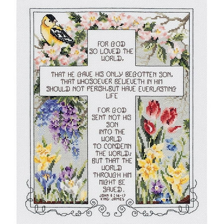 John 3:16-17 Counted Cross Stitch Kit-10-1/4"X12-1/4" 14 Count
