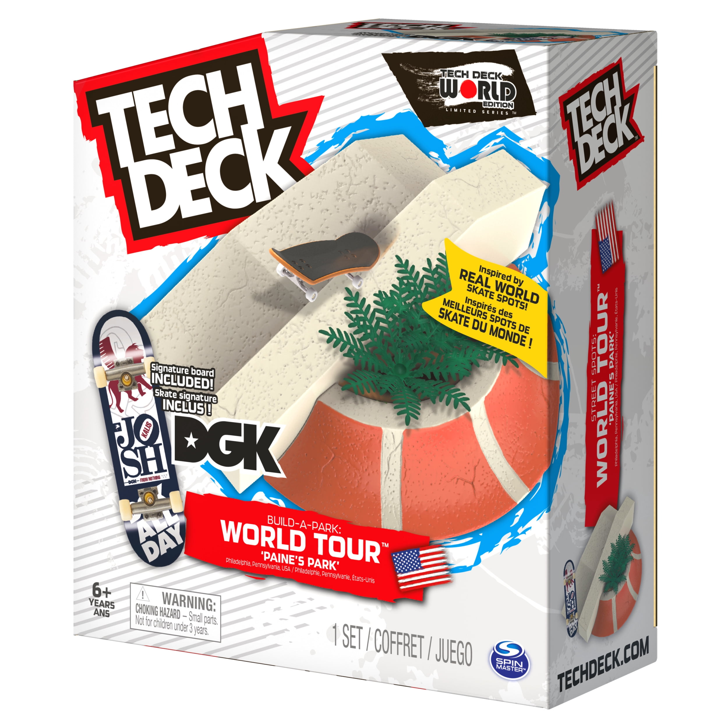 Tech Deck, Build-A-Park World Tour, Paine’s Park, Ramp Set with Signature Fingerboard