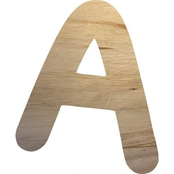 Real Wood Letter Paintable, Unpainted 12'' Large Alphabet Letter A, DIY Craft