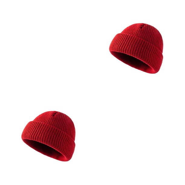 Guardurnaity Gorro de punto invierno Unisex deportes al aire libre Camping viaje patinaje gorra accesorios para la cabeza para mujer hombre Rojo oscuro 2piezas