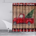 thumbnail image 3 of Red Farm Truck Shower Curtain, Funny Quotes Xmas Tree Country Buffalo Plaid Check Snowing Snowflake Christmas Rustic Farmhouse Bathroom Decor, Waterproof Fabric Shower Curtain, 72 X 72 Inch, 3 of 5