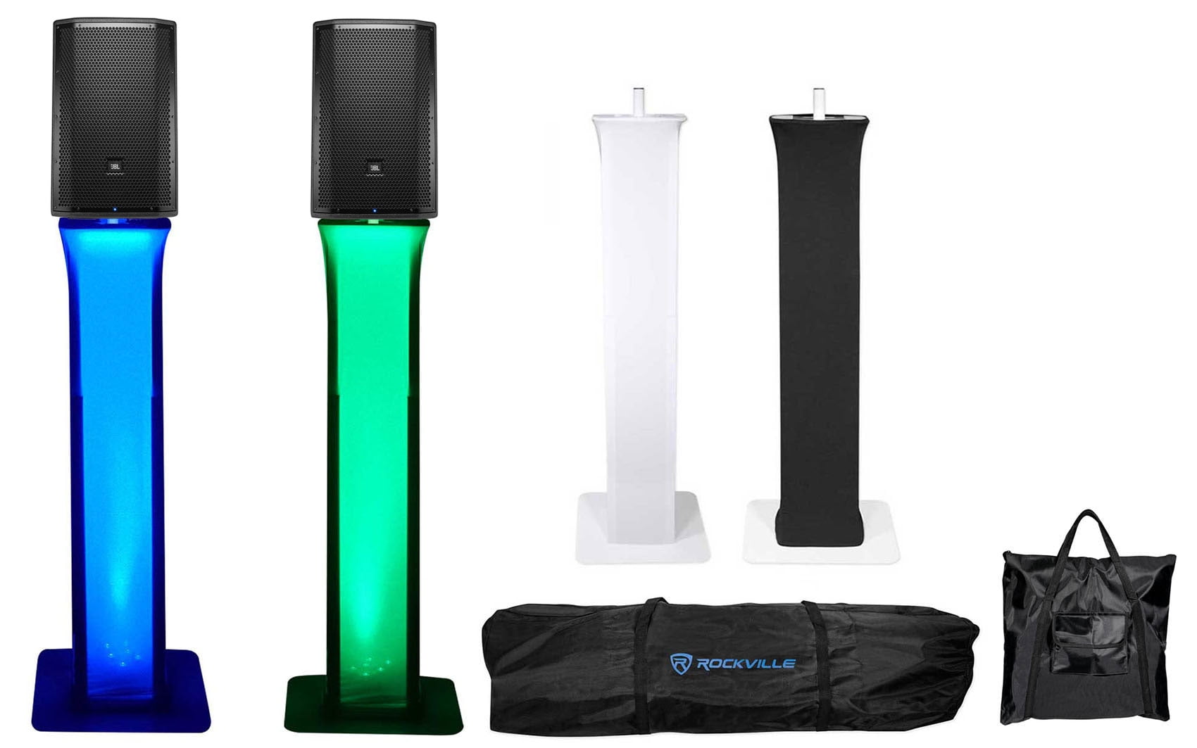 (2) JBL PRX812W 12" 1500w Powered DJ Speakers w/ DSP/WiFi+Totem Style