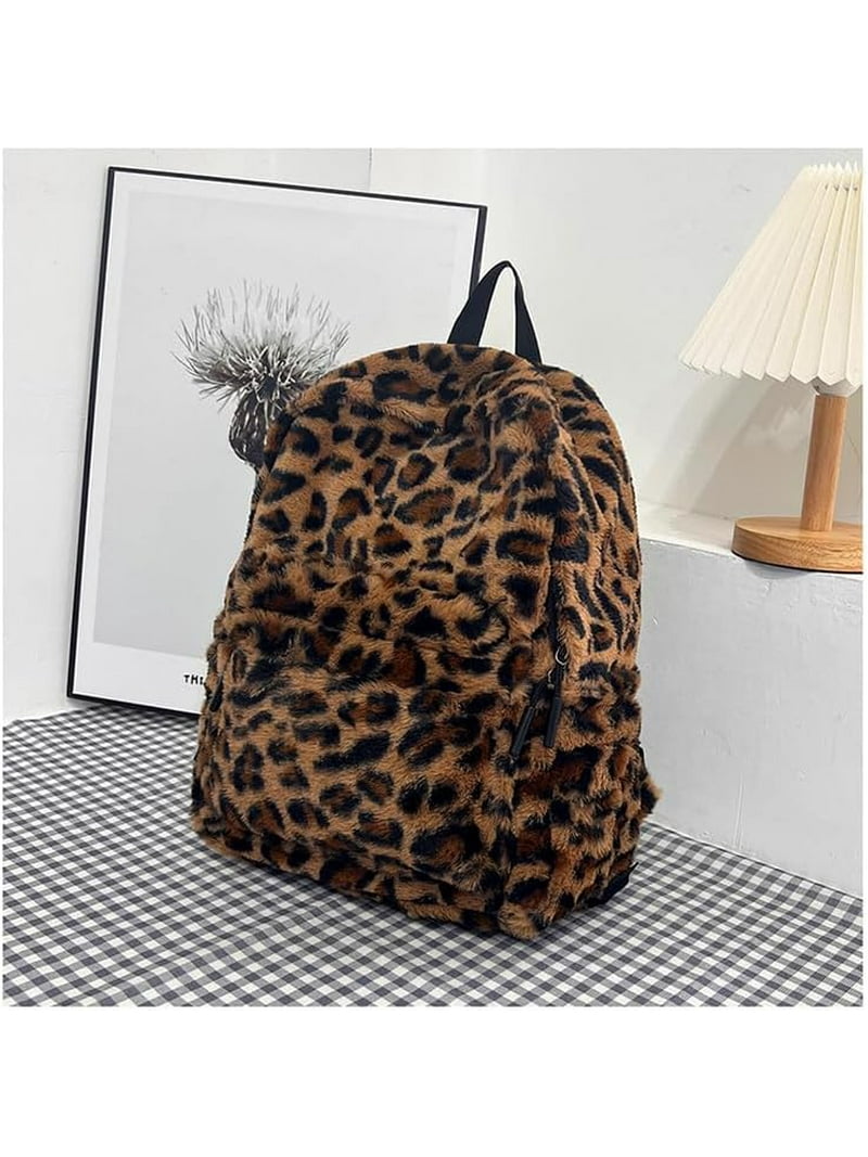 Fashion Backpack Y2K Purse Backpack, Cute Fuzzy Daypack Grunge Alt