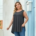 thumbnail image 7 of LARACE Plus Size Tank Tops for Women Sleevelss Tunic Casual Summer Clothes Swing Shirts for Jeans DeepGray_3X, 7 of 7