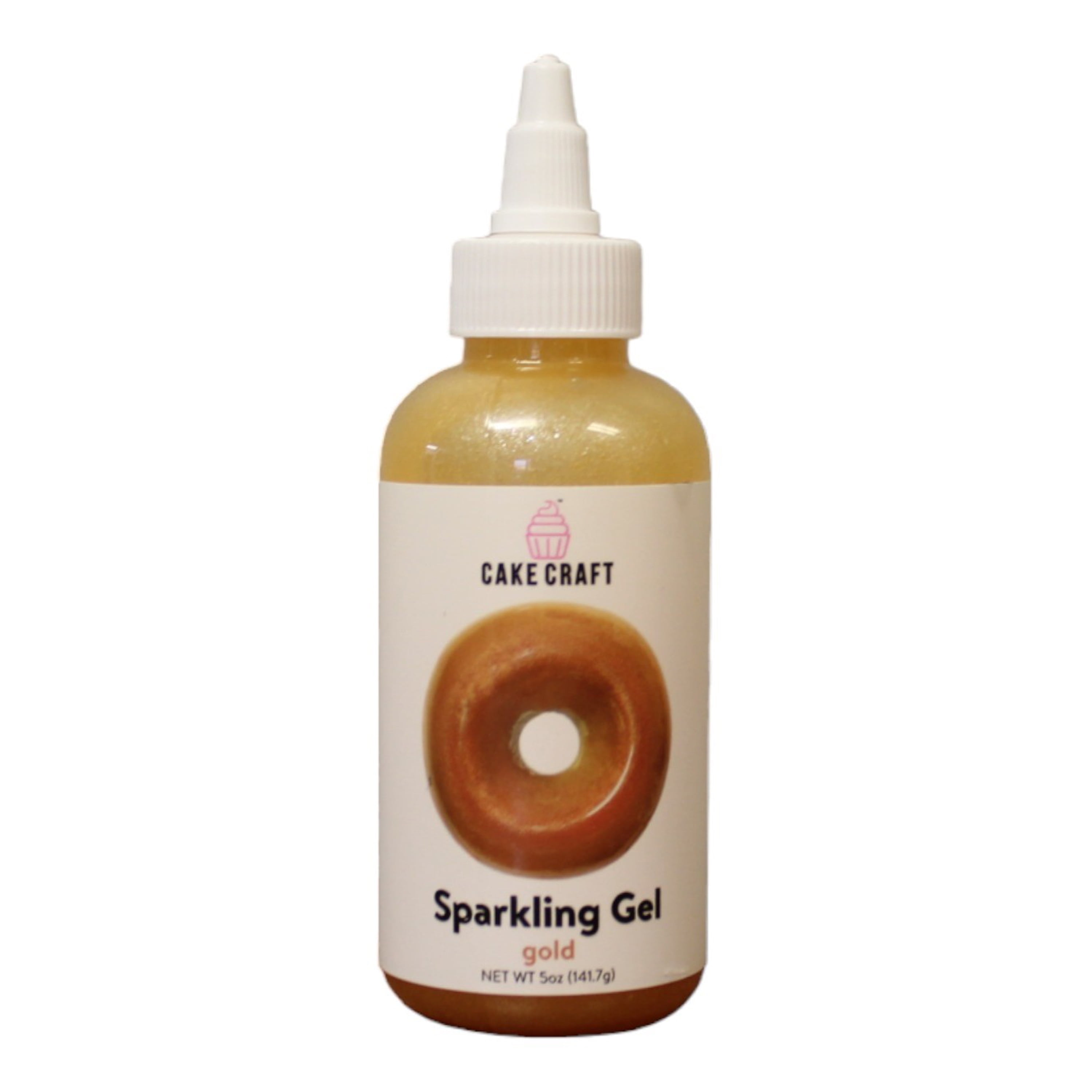 Cake Craft Gold Sparkle Gel, Vanilla Flavored Icing, 5 oz. Bottle