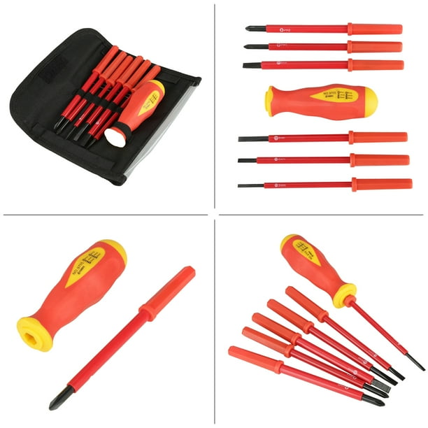 Tebru Insulated Electrician Screwdrivers, 7pcs/set Multifunction