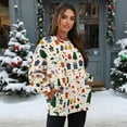 thumbnail image 3 of HELLHERO Xmas Snowmen Gift Print Women Sweater Trendy Comfy Crew Neck Pullover Top Long Sleeve Oversized Sweatshirt Size L, 3 of 7