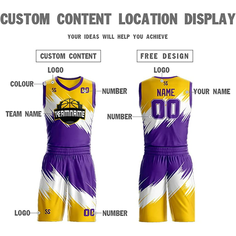 Custom Yellow Basketball Jersey  Custom basketball, Basketball