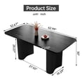 thumbnail image 3 of QEZEOM Rectangular Dining Table 63", Modern Black Kitchen Table, Indoor Dining Table for Kitchen, Bar, Living Room, Small Space, Easy Assembly, 3 of 8