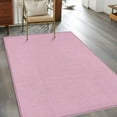 thumbnail image 4 of Pink 2.7x5 Area Rugs, Farmhouse Burlap Solid Pink Color Modern Linen Texture Non-Skid Rubber Backing Large Rectangle Rugs - Living Room Bedroom Home Office, Indoor Floor Mat Carpets Washable Rug, 4 of 9
