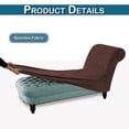 thumbnail image 4 of KBOOK Velvet Chaise Lounge Cover for Living Room Stretch Armless Chaise Slipcover, Dark Brown, 4 of 6