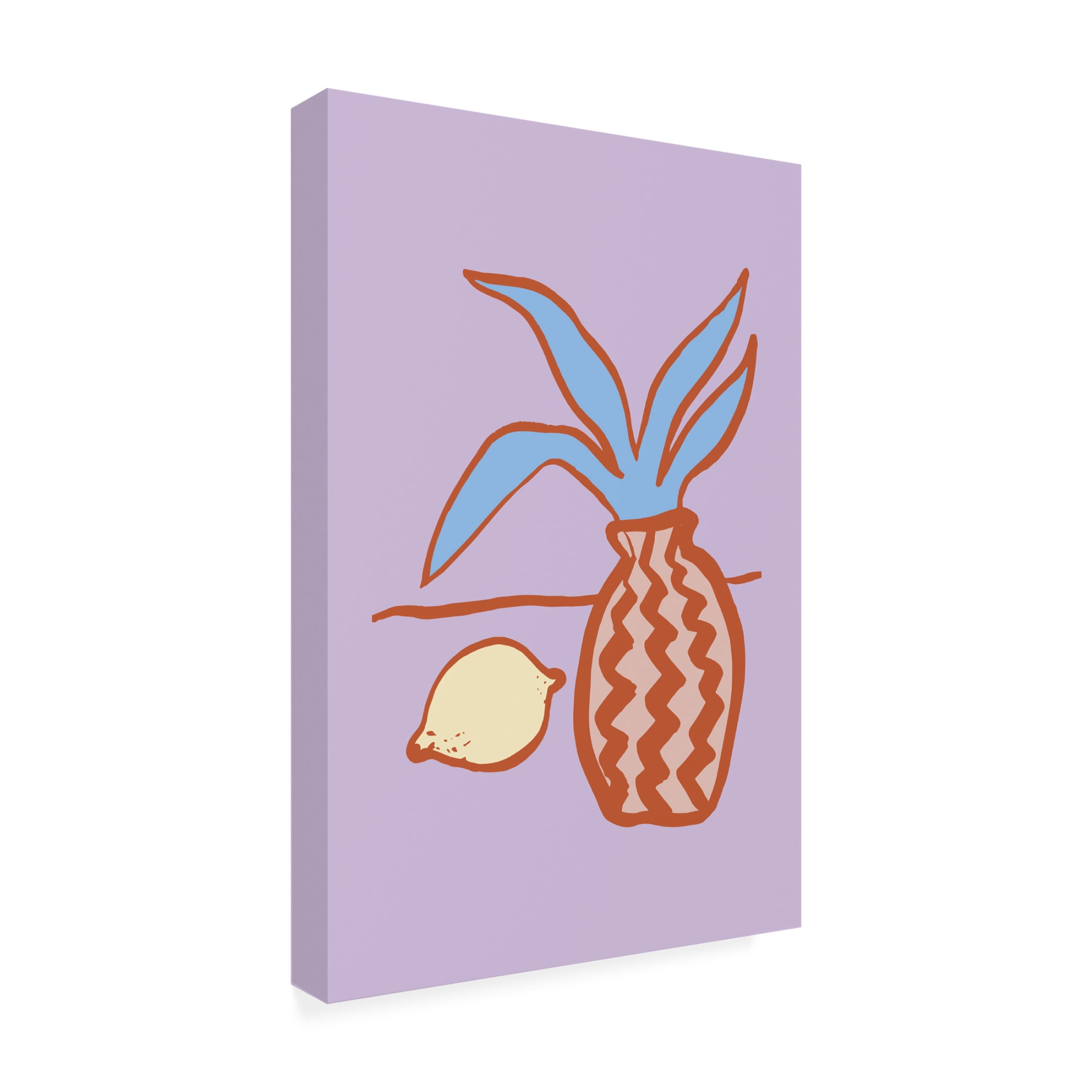 Canvas Wall Art - Pictufy Studio 'Lilac Lemon' Wall Art for Living Room, Bedroom, or Office Décor by Trademark Fine Art - 16 x 24 Inches