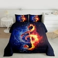 thumbnail image 2 of jejeloiu Music Melody Bedding Comforter Set,Musical Theme Twin Comforter Sets,Blue Orange Black Bedding Set For Kids,Super Cozy Room Decor Reversible,2 Pieces, 2 of 8