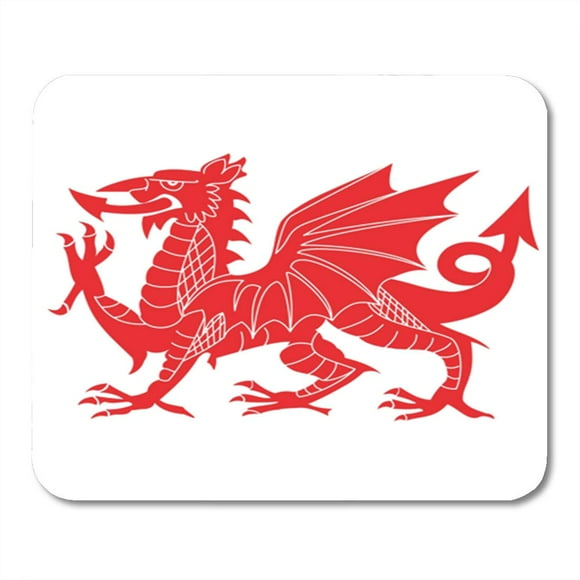 POGLIP Abstract Red Welsh Dragon on Britain British Celebration Celtic Mousepad Mouse Pad Mouse Mat 9x10 inch