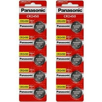 Panasonic CR2450 3 Volt Lithium Coin Cell Battery - 10 Batteries