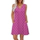 thumbnail image 2 of Vestido Corto para Mujeres Verano sin Mangas Cuello en V, Impresión de Moda con Bolsillos, Poliéster de Algodón Casual, 2 of 9