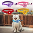 thumbnail image 6 of Miaocao Puppy Collar with Bell and Flower, 2 Pack XS Dog Collars with Bell and Floral Girl Cute for XXS XS Extra Small Female Dogs Cats Tiny Pets Little Kitten Yorkie Chihuahua Pink Purple, 6 of 7