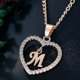 thumbnail image 1 of Collar con colgante de corazón de circonita cúbica con inicial de 26 letras del alfabeto de la A a la Z para mujer M---Código de modelo 29159, 1 of 4