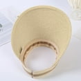 thumbnail image 3 of HJYCHN Women's Men's Woven Sliding Sun Visor Adjustable Sports Summer Cap Sunshade Hat Beige One Size, 3 of 4