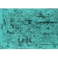 thumbnail image 1 of Ahgly Company Machine Washable Indoor Rectangle Oriental Turquoise Blue Industrial Area Rugs, 8' x 10', 1 of 4