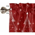 thumbnail image 5 of Red Christmas Kitchen Curtains and Valances Set, Rod Pocket Curtains Tier Farmhouse Window Curtains 24 Inch Length, Winter Pine Trees Snowflake Xmas Ball 3 Piece Kitchen Curtains Set, 5 of 6