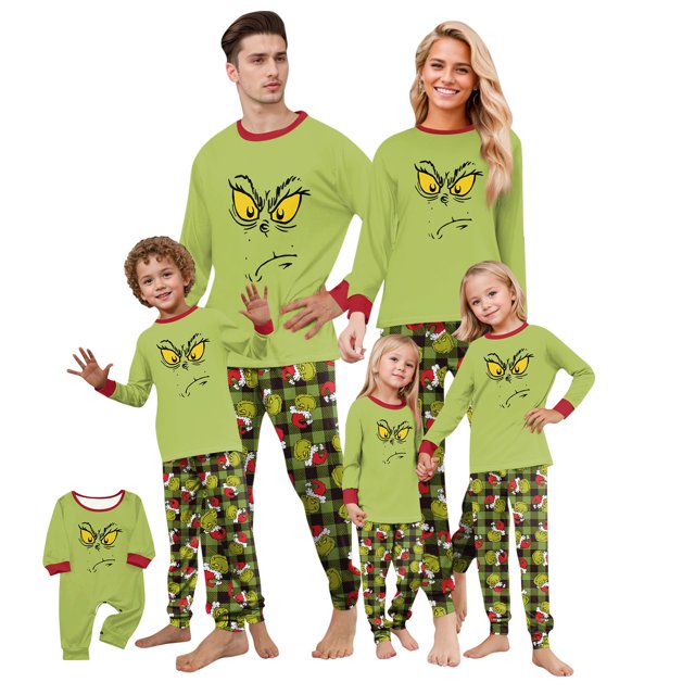 Plus Size Christmas Pajamas for Family 2025,Funny Plaid Family Christmas Pjs Matching Sets Xmas Tops and Pants Sets (Men, M)