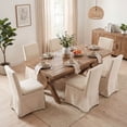 thumbnail image 5 of Dayalane Modern Farmhouse Parsons Slipcover Dining Chairs Set of 4, High Back Linen Upholstered Kitchen Chairs with Removable Slipcover, Armless Oak Wooden Side Chair for Dining & Living Room, Beige, 5 of 10