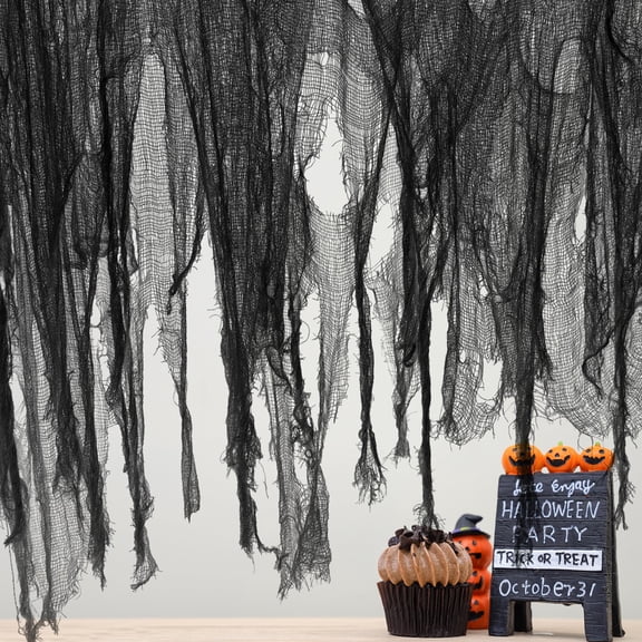 Ebaokuup 500" x 59" Large Halloween Black Creepy Cloth, Spooky Gauze Decoration