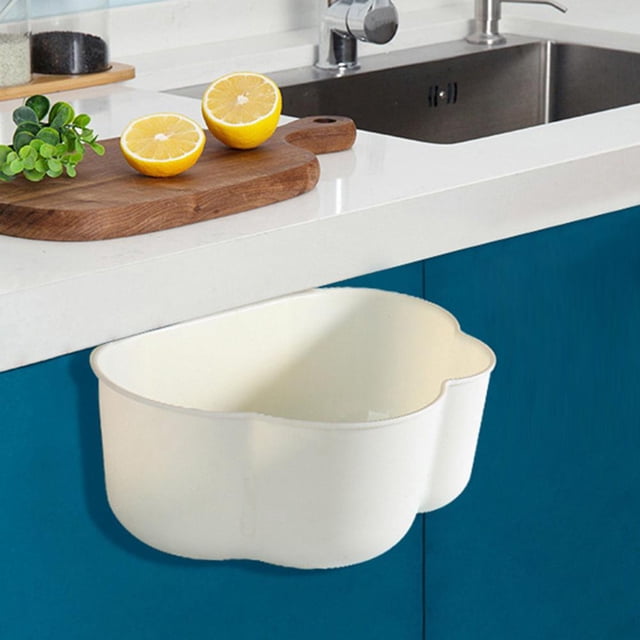 Barril De Basura Cesta de almacenamiento colgante Organizador Papelera Estante Herramienta de cocina para el hogar (Blanco) Wdftyju Libre de BPA