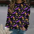 thumbnail image 2 of Chandails en Molleton d'Halloween pour Femmes Citrouille Col Rond Décontracté Manches Longues Ample Chandail de Vacances, 2 of 3