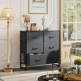 thumbnail image 2 of Fabric Dresser for Bedroom, 6 Drawer Double Dresser, Storage Tower with Fabric Bins, Chest of Drawers for Closet, Living Room, Hallway, Dark Grey, 2 of 8