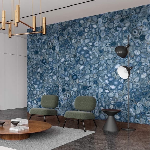 The Tile Life Geode 24" x 48" Blue Polished Porcelain Floor and Wall Tile, Case of 2