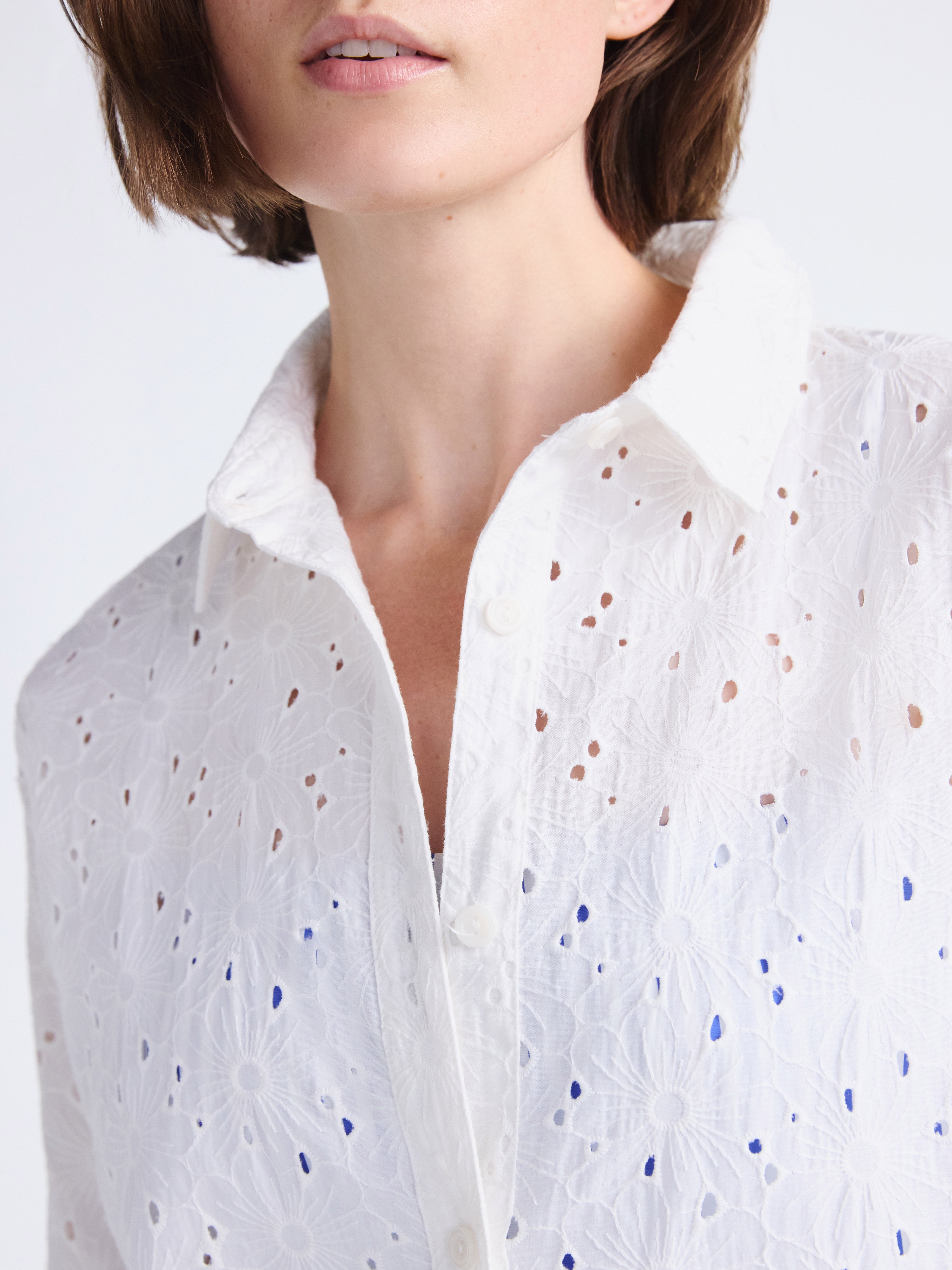 Free Assembly Women's Cotton Eyelet Coverup Tunic Shirt, Sizes XXS-XXL