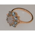 thumbnail image 3 of LBG British Made 10k Rose Gold Natural Opal & AAA Aquamarine Womens Cluster Ring - 33 size options - Size, 3 of 5
