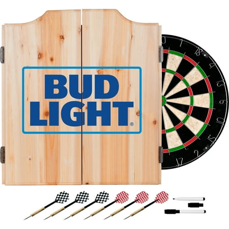 Bud Light Dart Cabinet Includes Darts and Board