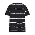thumbnail image 4 of NTACZA Plus Size Top for Women V-Neck Striped Short Sleeve Black Pullover T-Shirts Layering Tops for Women, 4 of 5