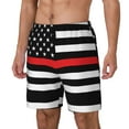 thumbnail image 5 of Mens Thin Blue Line Flag 2 in 1 Quick Dry Swim Trunks with Compression Liner Beach Shorts, 5 of 6