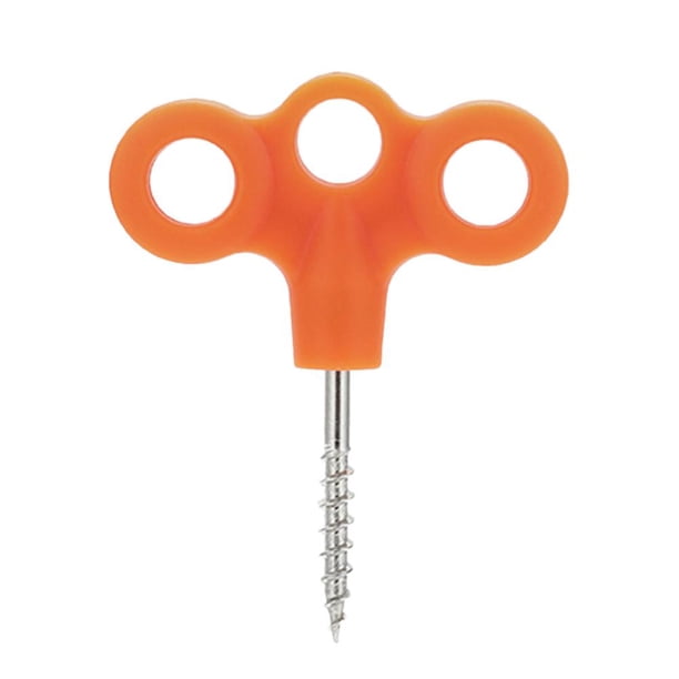 Clavijas para acampar al aire libre, 5 uds., tornillo con punta, gancho, cuerda, hebilla, clavija para tienda (naranja)