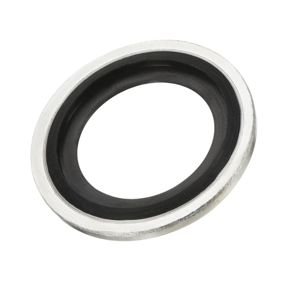 Unique Bargains M18 24.8x18.7x2mm Carbon Steel Nitrile Rubber Bonded Sealing Washers, 12 Pack