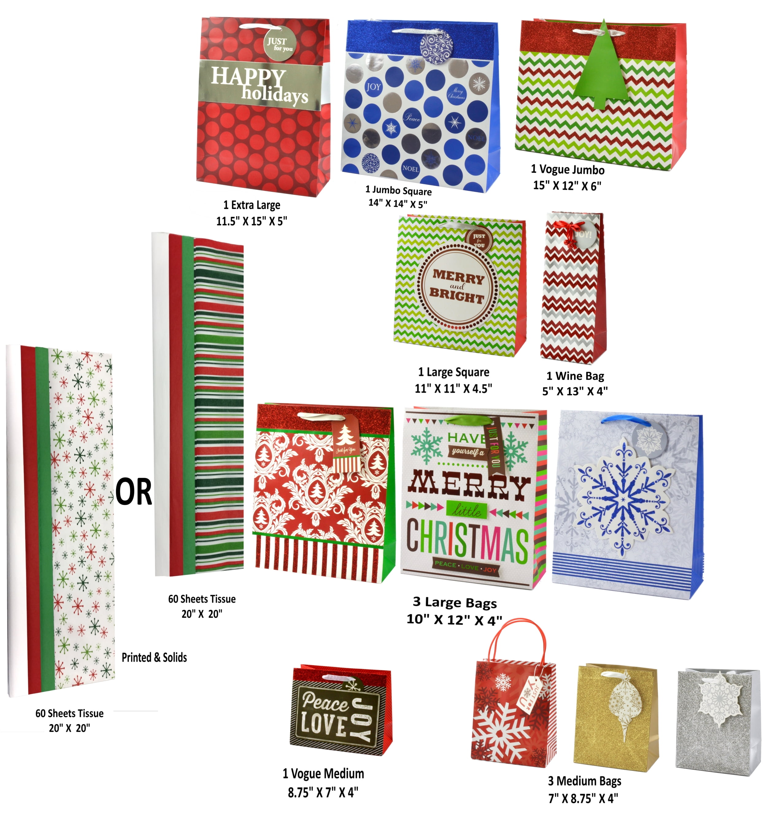 72 Pack 'Peel n Stick' Christmas Foil Gift Labels 