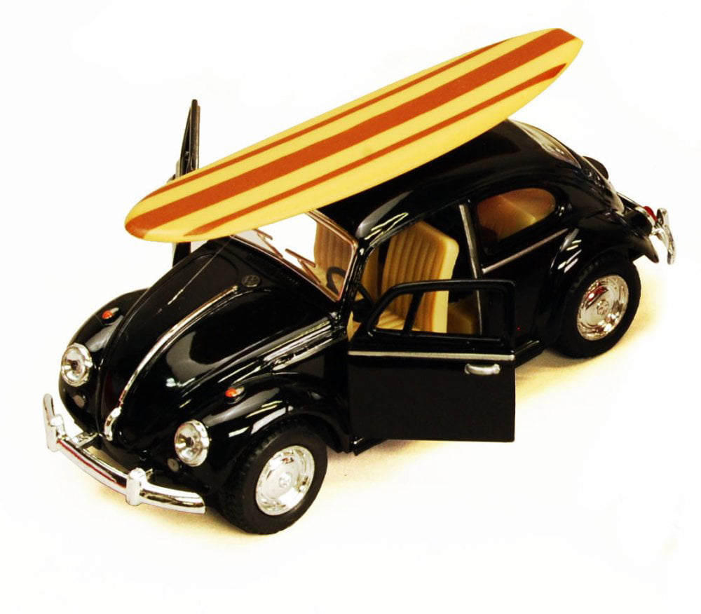 1967 Volkswagen Beetle W Surfboard Black Kinsmart 5057ds 132