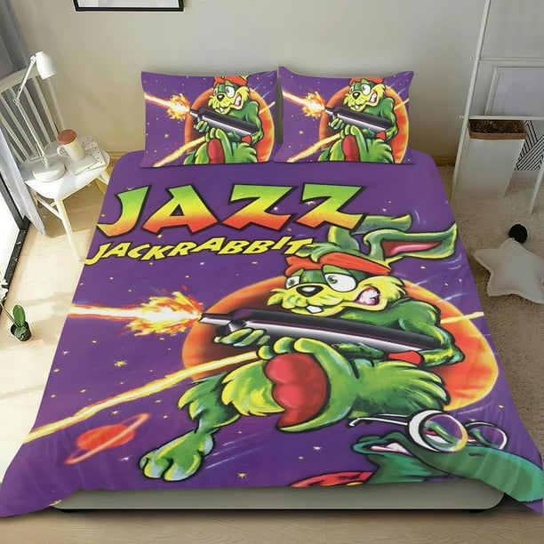 Conejo Jack Conjunto de sábanas temático, trío de piezas, cómodo y amigable con la piel, diseño único, regalo de decoración para el hogar para familiares, amigos y fans, 90 cm * 190 cm