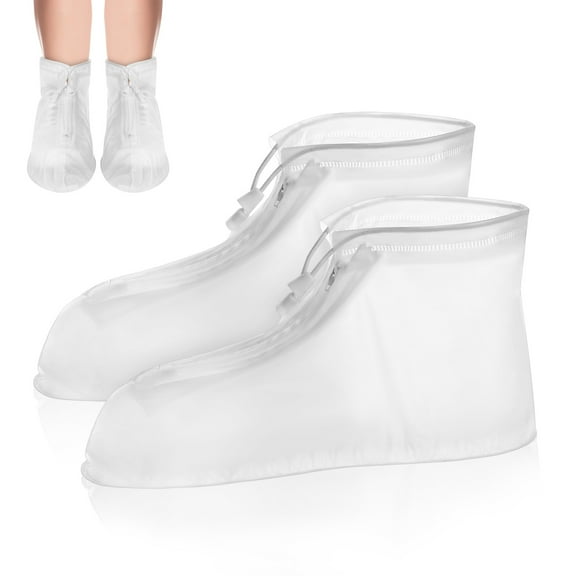 MUSEYA 1 Pair Rain Boots White PVC Easy to Clean for Outdoor Activities Adults