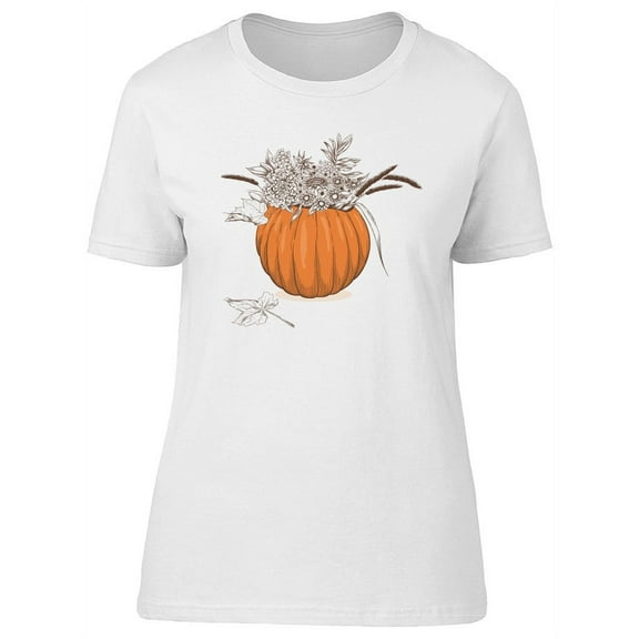 Flowers In A Pumpkin T-Shirt Women -Image by Shutterstock, Female Large
