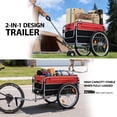thumbnail image 6 of 56.75" Bike Trailer with Safe Hitch System,Quick Release Wheels & Folding Design,Trailer with Waterproof Cover & Storage,Suitable for Cycling Travel,Black+Red, 6 of 8