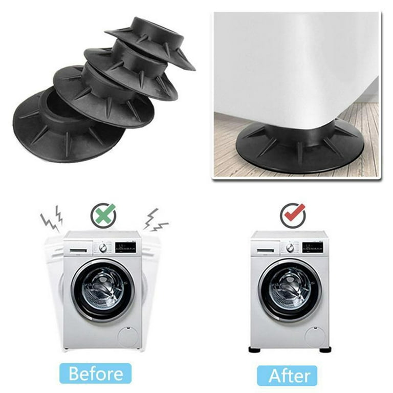 SEISSO Anti Vibration Pads Shock and Noise Cancelling Washing Machine  Support Feet, Washer Dryer and Refrigerator Non-slip Protects Pedestals,  4Pcs Bed Risers for Tables Cabinets Chair Furniture Legs 